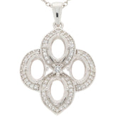 Sterling Silver Semi Mount Pendant Setting Oval OV 7X5mm D-PJC3350P - Syzjewelry